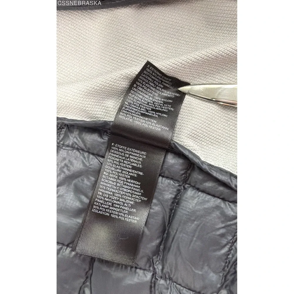 The North Face Men's Gray Black Hybrid Quilted Insulated Full Zip Jacket Sz L